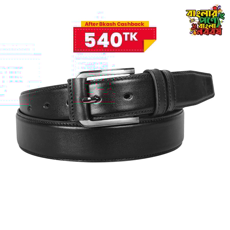 Classic Black Leather Belt For Men SB-B216