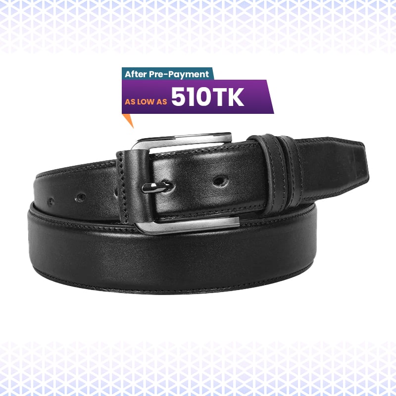 Classic Black Leather Belt For Men SB-B216