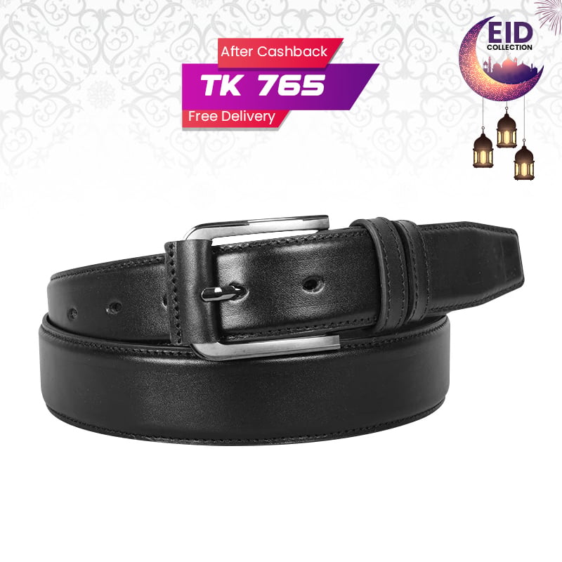 Classic Black Leather Belt For Men SB-B216