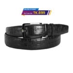 Black Woven-Texture Leather Belt For Men SB-B219