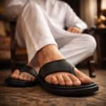 Classic Black Genuine Leather Sandal SB-S1068