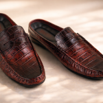 Crocodile Pattern Leather Half Loafers SB-S1084