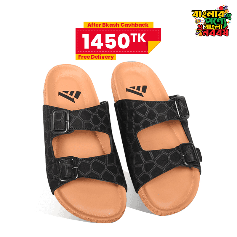 Textured Double-Strap Slide Sandal For Men MF18