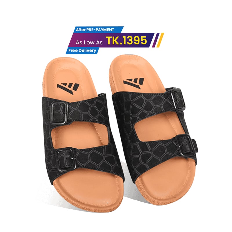 Textured Double-Strap Slide Sandal For Men MF18