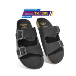 Black Double-Buckle Slide Sandal MF23