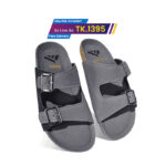 Grey Double-Buckle Slide Sandal MF24