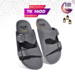 Grey Double-Buckle Slide Sandal MF24