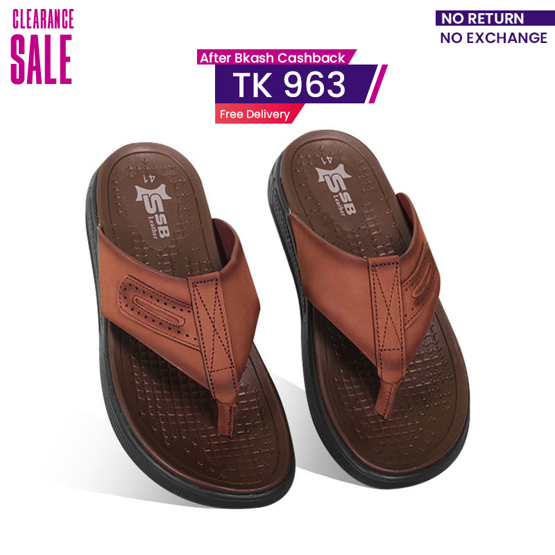 Brown Comfort Leather Sandal For Men SB-S1004