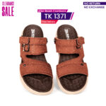 Textured Brown Leather Sandal For Men SB-S1046