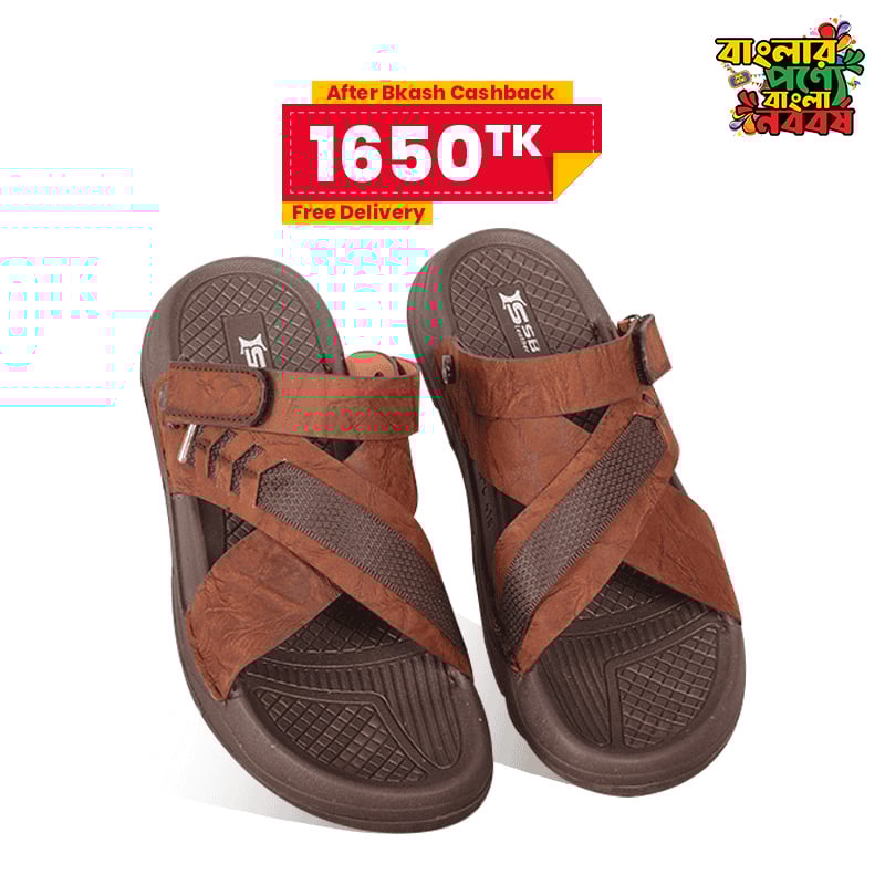Nubuck Leather Crisscross Strap Sandal SB-S1053