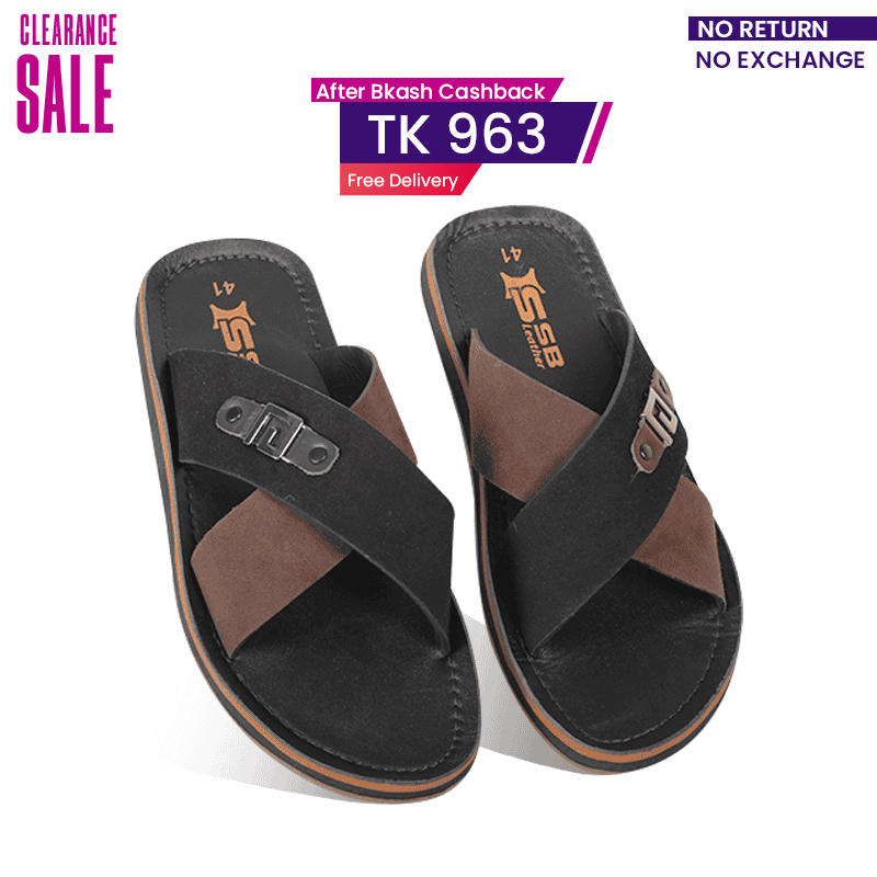 Cross-Strap Leather Sandal For Men SB-S1055