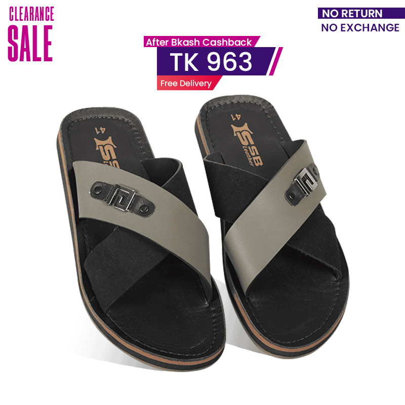 Cross-Strap Leather Sandal For Men SB-S1056