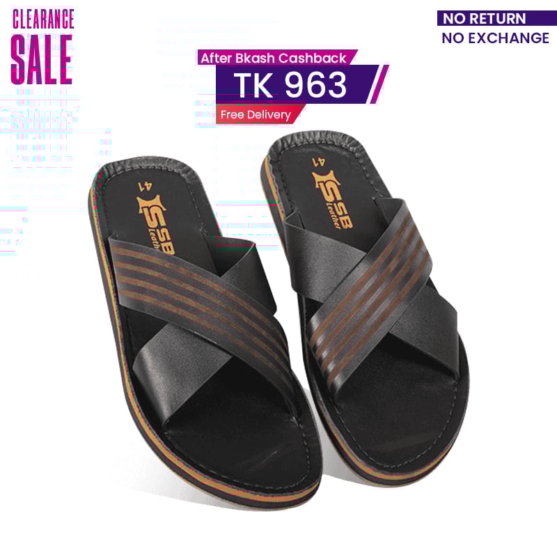 Cross-Strap Leather Sandal For Men SB-S1057