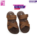Textured Brown Comfort Sandal SB-S1066- Adjustable Straps