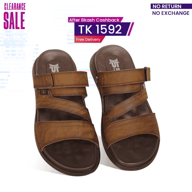 Textured Brown Comfort Sandal SB-S1067- Adjustable Straps