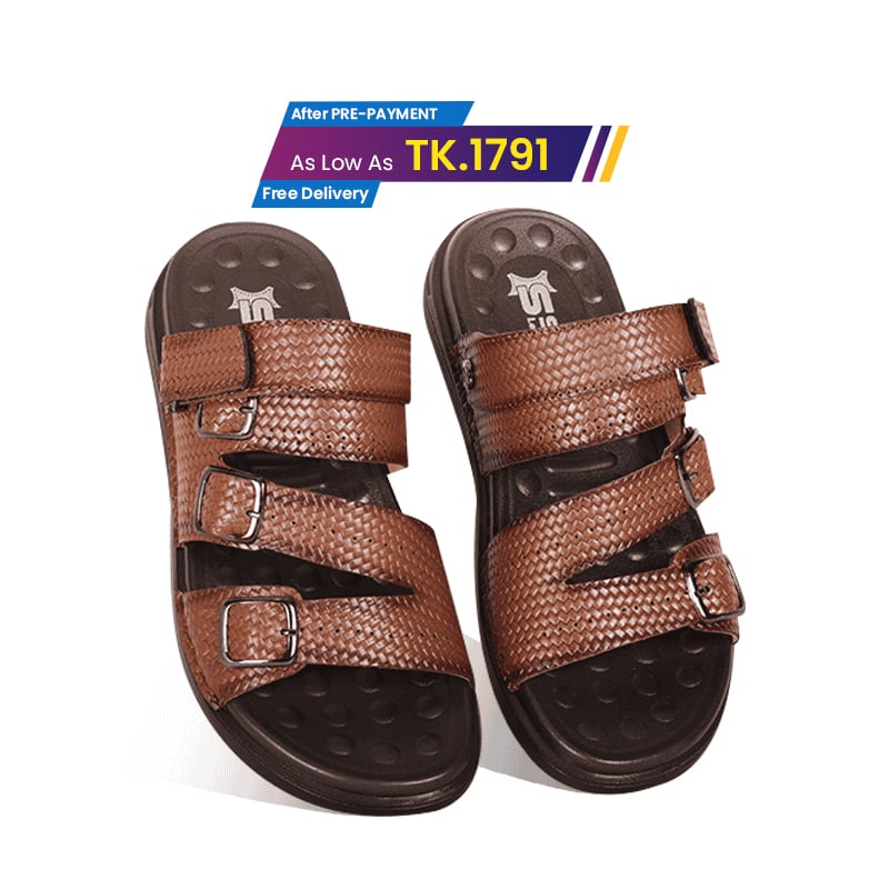 Antique Brown Weaved Design Sandal For Men SB-S1073