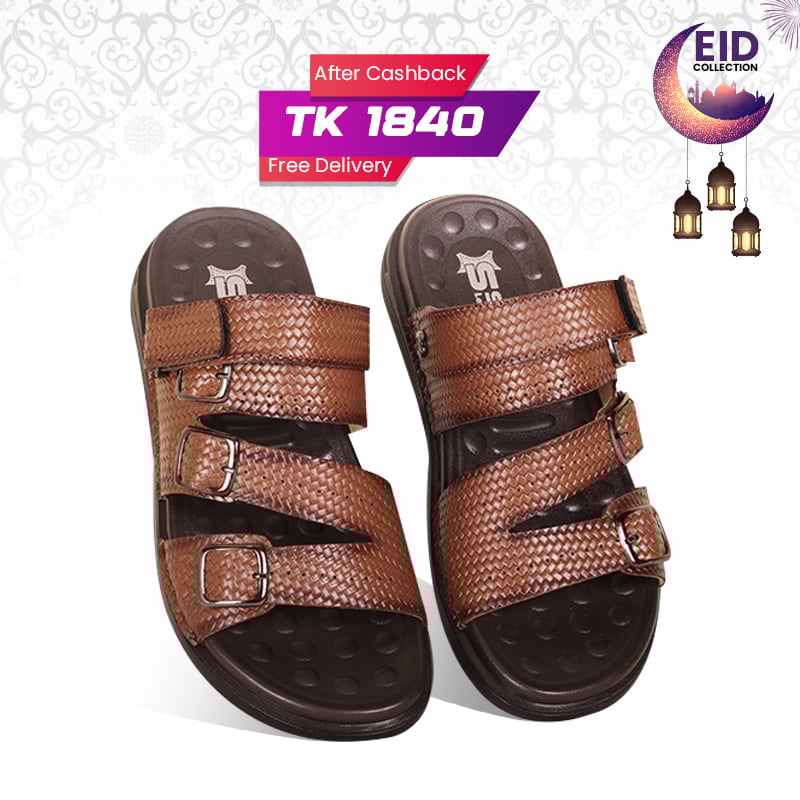 Antique Brown Weaved Design Sandal For Men SB-S1073