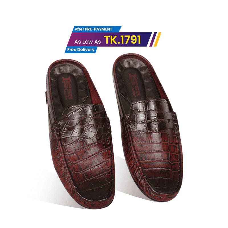 Crocodile Pattern Leather Half Loafers SB-S1084
