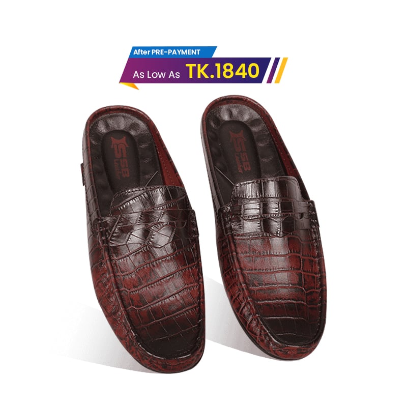 Crocodile Pattern Leather Half Loafers SB-S1084