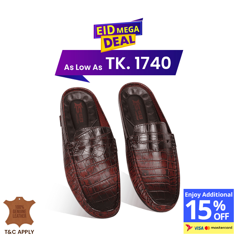 Crocodile Pattern Leather Half Loafers SB-S1084