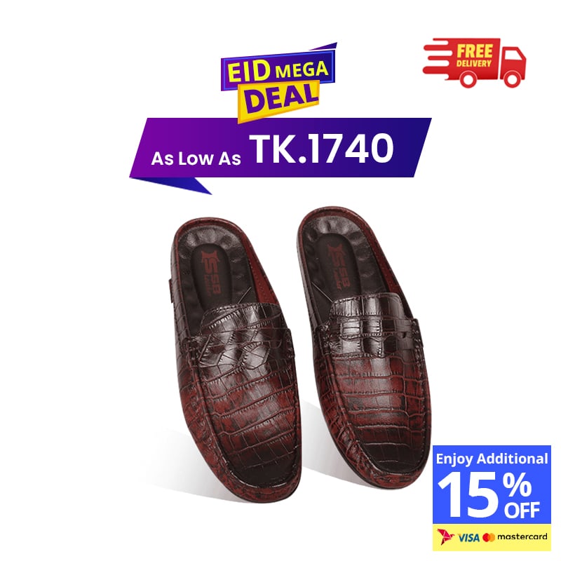 Crocodile Pattern Leather Half Loafers SB-S1084