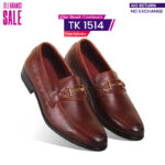 Luxury Rich Brown Textured Leather Tassel For Men SB-S789