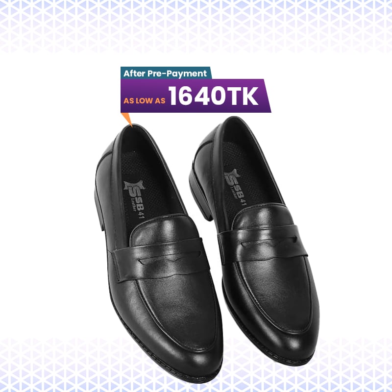 Classic Black Leather Penny Formal Shoe For Men SB-S915