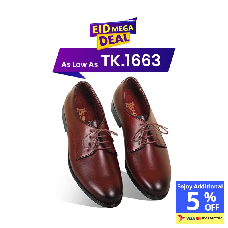 Classic Reddish-Brown Derby Formal Shoes For Men SB-S934