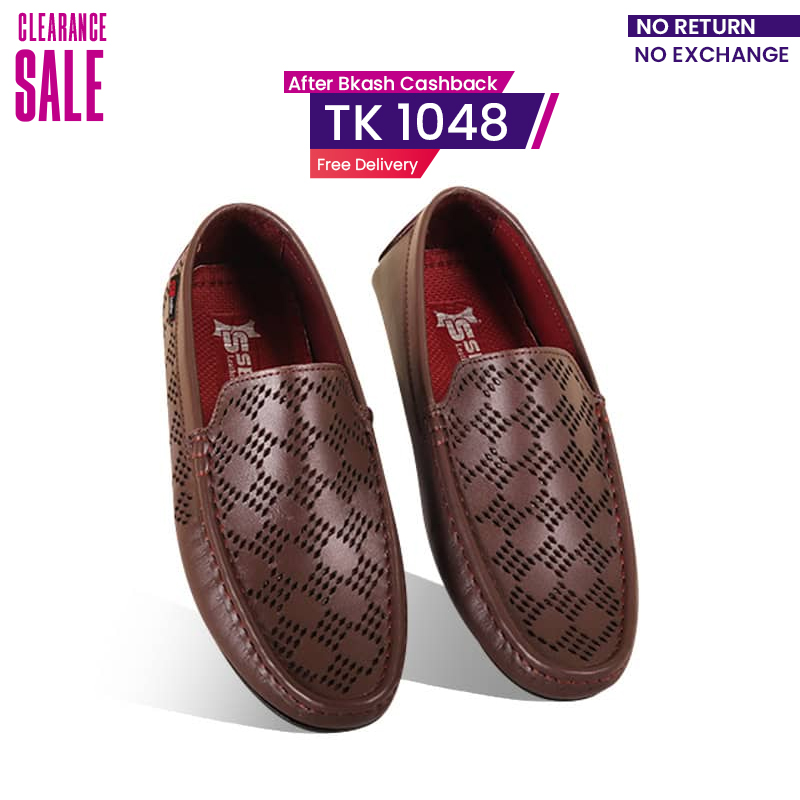 Laser Cut Design Leather Loafer For Men SB-S958