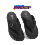 Black Comfort Leather Sandal For Men SB-S969