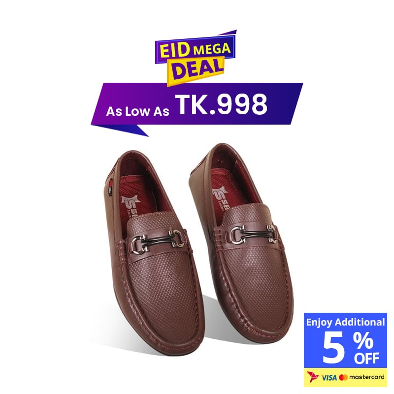 Laser Cut Design Leather Loafer For Men SB-S982
