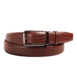 Brown Crocodile-Embossed Leather Belt For Men SB-B220