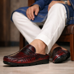 Crocodile Pattern Leather Half Loafers SB-S1084