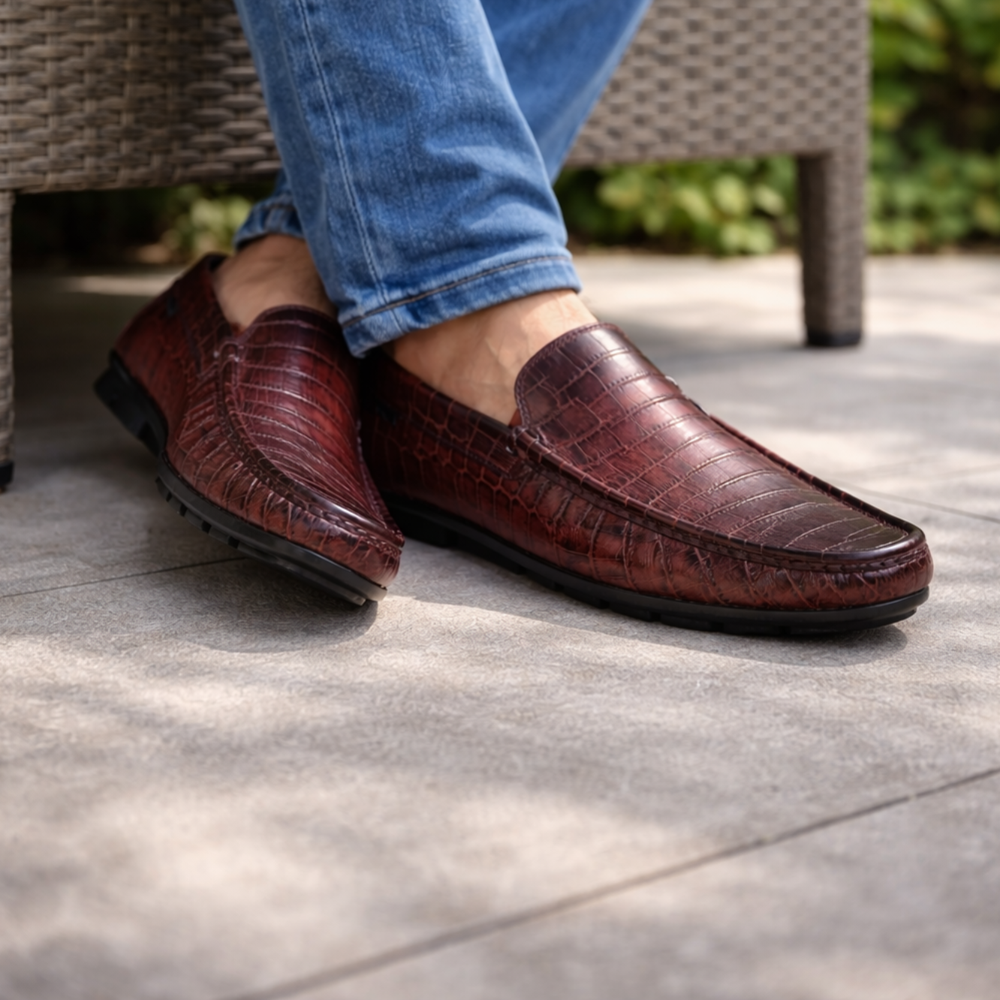 Crocodile Pattern Leather Loafer SB-S1085