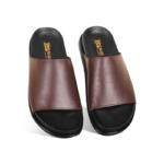 Chocolate Leather Slide Sandal For Men SB-S1101