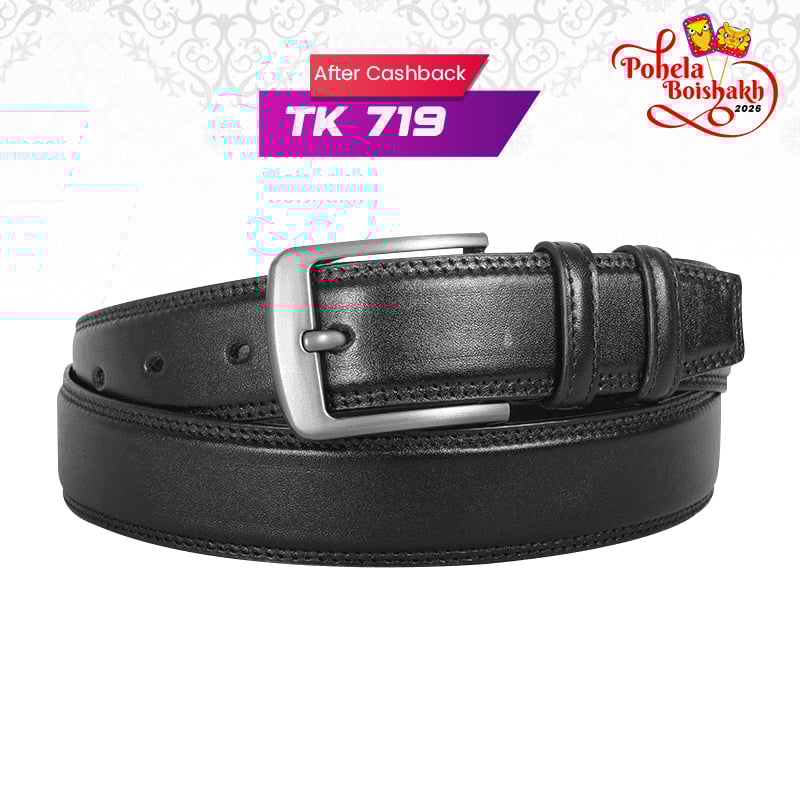 Classic Black Leather Belt For Men SB-B212