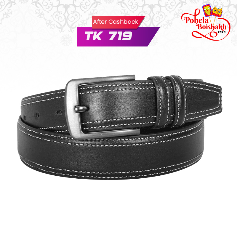 Classic Black Leather Belt For Men SB-B214