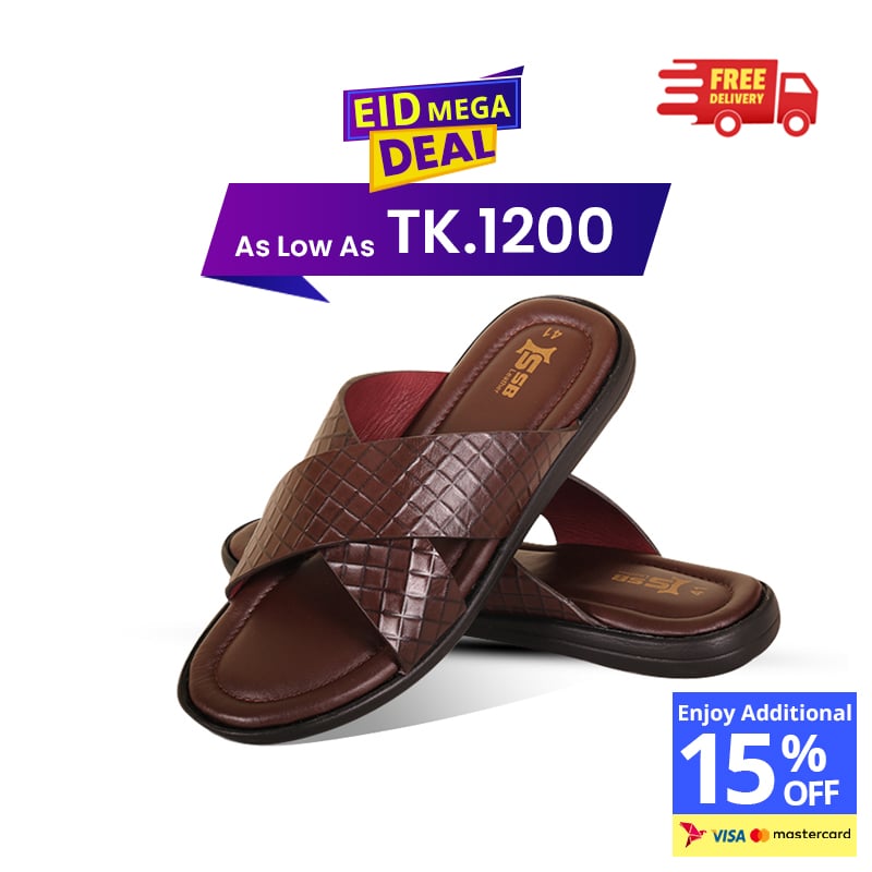 Crisscross Strap Leather Sandal For Men SB-S1106