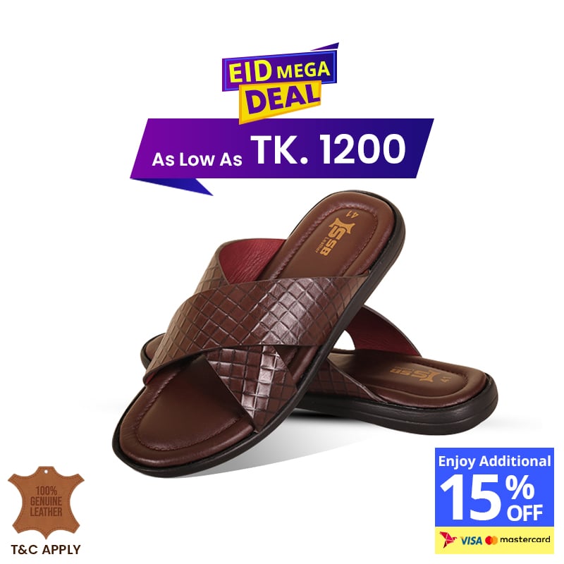 Crisscross Strap Leather Sandal For Men SB-S1106