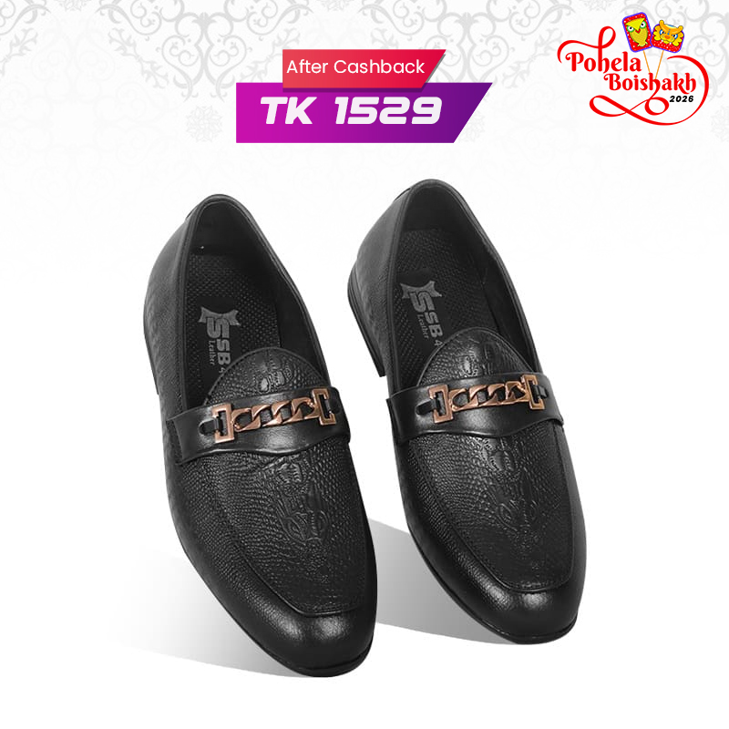 Classic Black Textured Leather Tassel Shoes For Men SB-S928