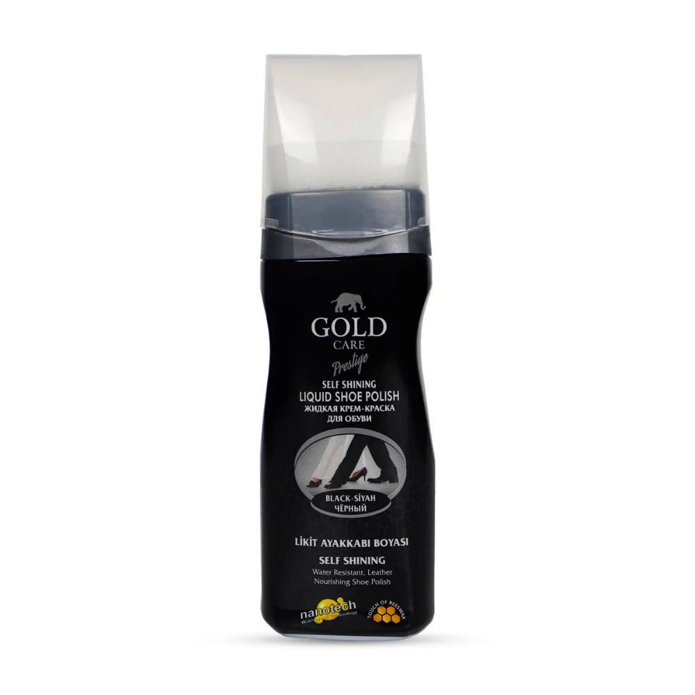 Gold Care Prestige Liquid Shoe Polish 80 ML-Black