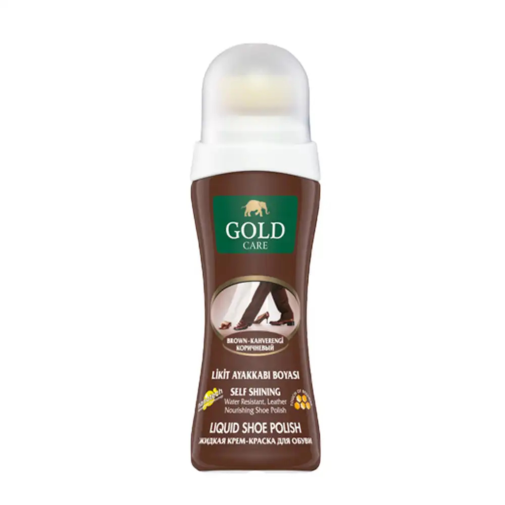 Gold Care New Liquid Shoe Polish 75 ML-Brown