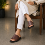 Chocolate Leather Slide Sandal For Men SB-S1101