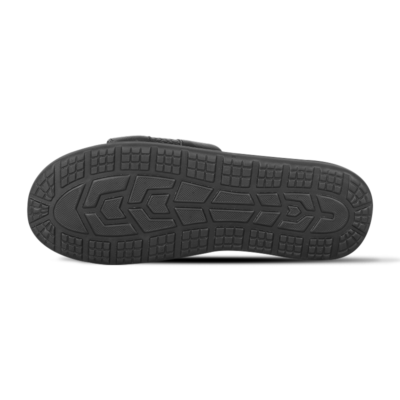 Black Woven Pattern Leather Slide Sandal For Men SB-S1110