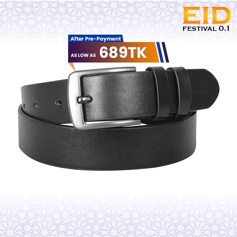 Classic Black Leather Belt For Men SB-B213