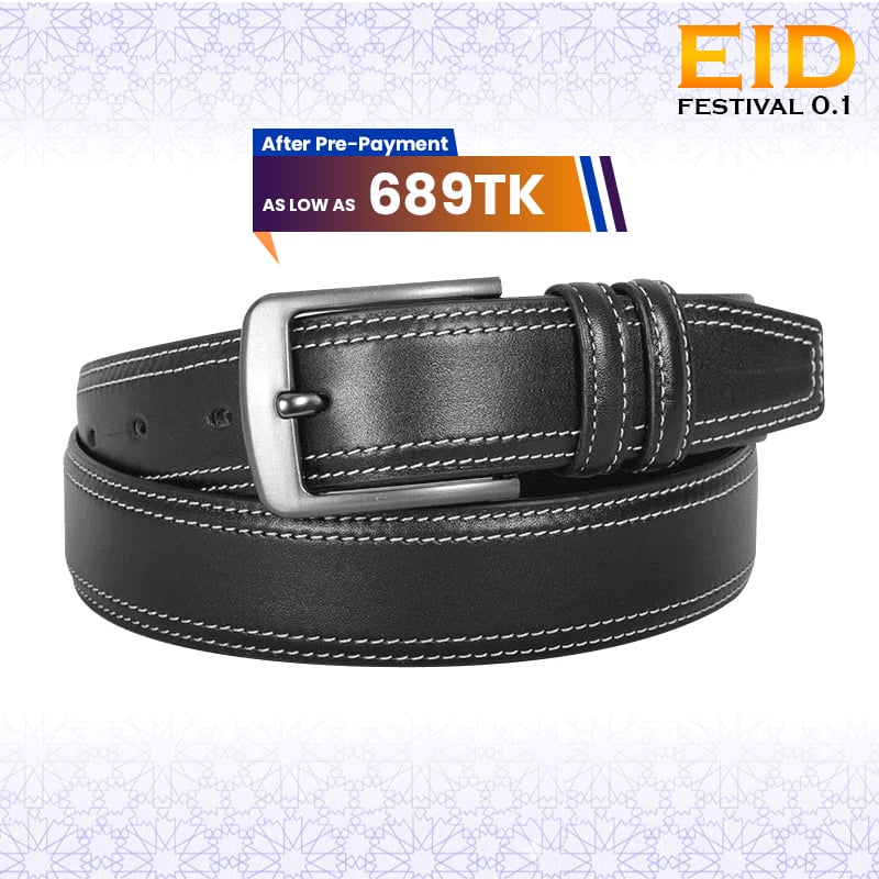 Classic Black Leather Belt For Men SB-B214