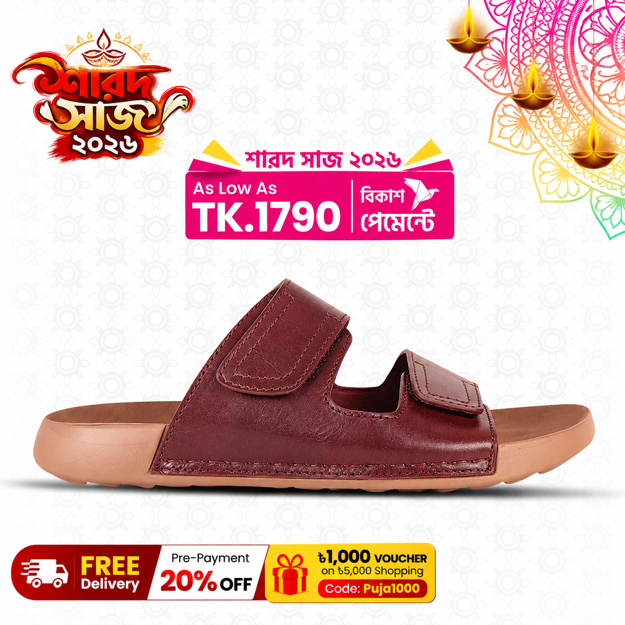 Double-Buckle Slide Sandal For Men SB-S1125