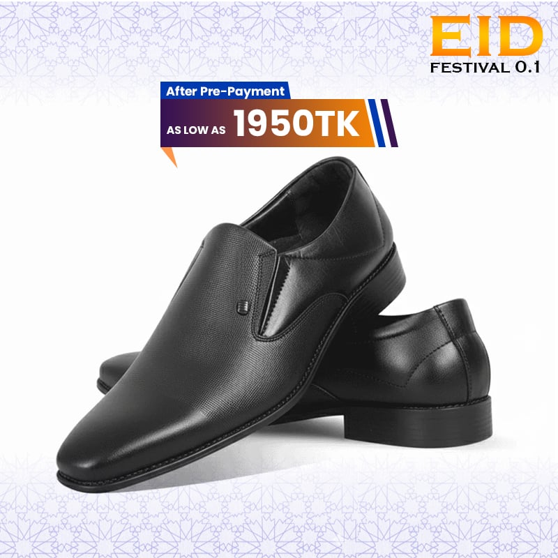 Black Textured Leather Formal Shoes For Men SB-S1011