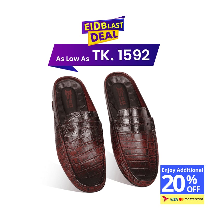 Crocodile Pattern Leather Half Loafers SB-S1084