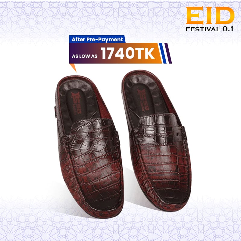 Crocodile Pattern Leather Half Loafers SB-S1084